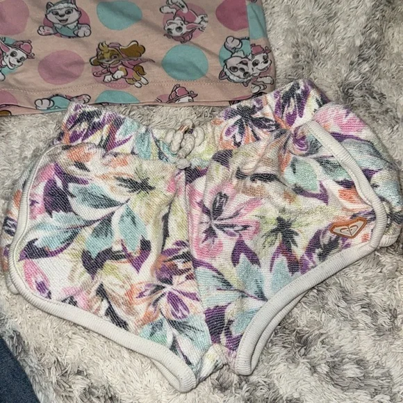 3T girls, summer MEXX Denim Skirt denim Romper, paw, patrol shirt, ROXY shorts - Picture 6 of 16